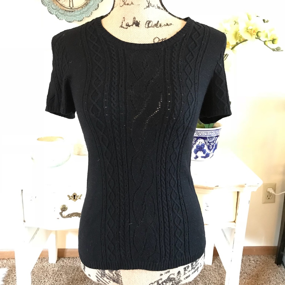 BCBG Maxazria black knit sweater shirt